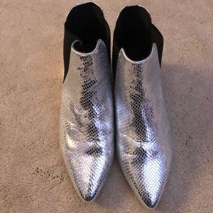 Silver point toe booties